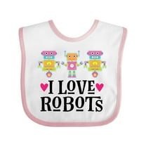 Inktastic I Love Robots Cute Robotics Girls Baby Bib