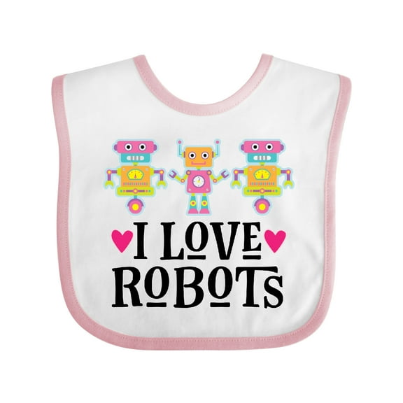 Inktastic I Love Robots Cute Robotics Girls Baby Bib
