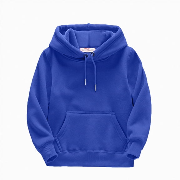 Xyant Boys Girls Cotton Fleece Hooded Sweatshirt Casual Long Sleeve Hoodies Toddler Kids Pullover Fashion Drawstring Hoodie with Kanga Pocket (Blue,8-10 Years)