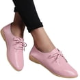 thumbnail image 5 of Mortilo Fashion Womens Breathable Lace Up Shoes Flats Casual Shoes PU casual shoes for Women Pink, 5 of 5