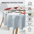 thumbnail image 4 of Christmas Tablecloth, Snowman Winter Tablecloth Round 60 Inch, Tree Santa Sleigh Gifts Moon Snow Table Cloth Farmhouse Red Tablecloths for Picnic Party Outdoor Dining Room Christmas Decorations, 4 of 5