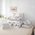 thumbnail image 6 of Manfei Boho Bohemain Geometric Bedding Comforter Set 7 Pieces,Actec Theme Full Bedding Set,Gray Geometric Fitted Sheet Flat Sheet For Child,Luxury Bedroom Decor,Reversible, 6 of 8