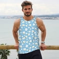 thumbnail image 6 of Fotbe Blue Popcorn Pattern Men's Quick Dry Workout Tank Top Gym Muscle Tee Fitness Bodybuilding Sleeveless T Shirt Breathable Workout Shirt-XX-Large, 6 of 9