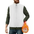 thumbnail image 4 of LpwkSSA Winter Fleece Vest for Men Solid Color Sleeveless Thicked Warm Vests Jacket Fashion Casual Oversized Cargo Waistcoat with Pocket White L, 4 of 9