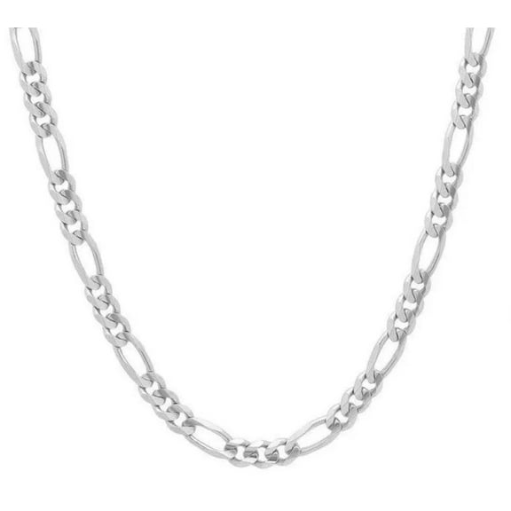 ADIRFINE 925 Solid Sterling Silver 4MM Figaro Link Chain Necklace