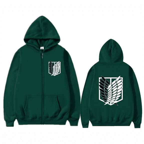 AMEDRXQ Attack on Ti-tan hoodie long-sleeved casual pullover zip-up sweatshirt