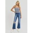 thumbnail image 6 of RISEN Full Size Distressed High Rise Crop Flare Jeans for Women, 6 of 6