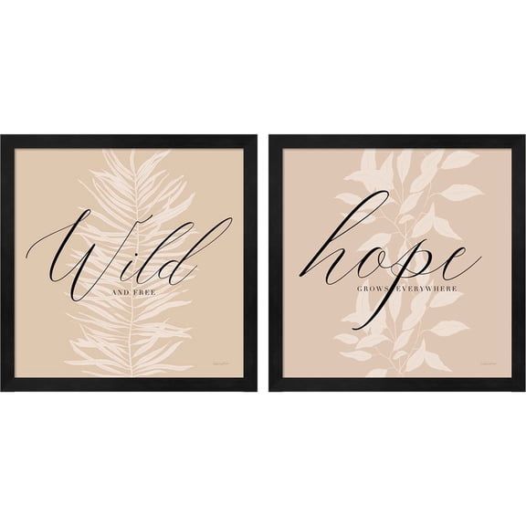 Great Art Now Wild & Hope by Mercedes Lopez Charro, 2 Piece Framed Art Set Each 13"W x 13"H