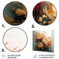 thumbnail image 3 of DESIGN ART Designart "Golden Red Flower I" Floral Metal Wall Art 36 in. wide x 36 in. high, 3 of 5