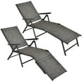 thumbnail image 2 of Gymax Set of 2 Outdoor Adjustable Chaise Lounge Chair Patio Folding Recliner Lounge Grey, 2 of 10