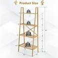 thumbnail image 4 of Spaco 58 Inch 4-Tier Bamboo Ladder Bookshelf-Natural, Tall Bookshelf, Shelves for Living Room, Home Office, Bedroom, Balcony, 4 of 7