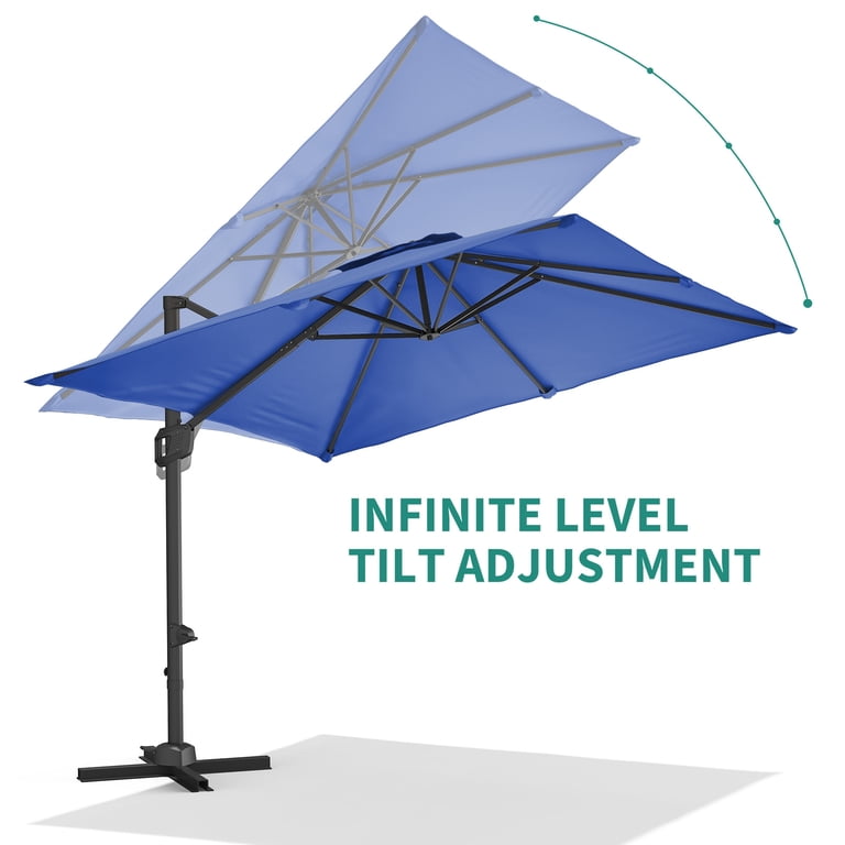 cantilever patio umbrella wind resistant PURPLE LEAF 10' X 13' Extra Large, Beige Upgrade Your Outdoor Living with Premium Shade and Style Heavy Duty 10FT Cantilever Patio