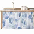 thumbnail image 2 of Blue Cabinet Curtain 28"Wx51"L, Dustproof Storage Cabinet Curtain with Self Adhesive Tape, Watercolor Abstract Geometric Art Tall Pantry Cover Drape for Kitchen, Laundry Room, Utility Closet, 2 of 9