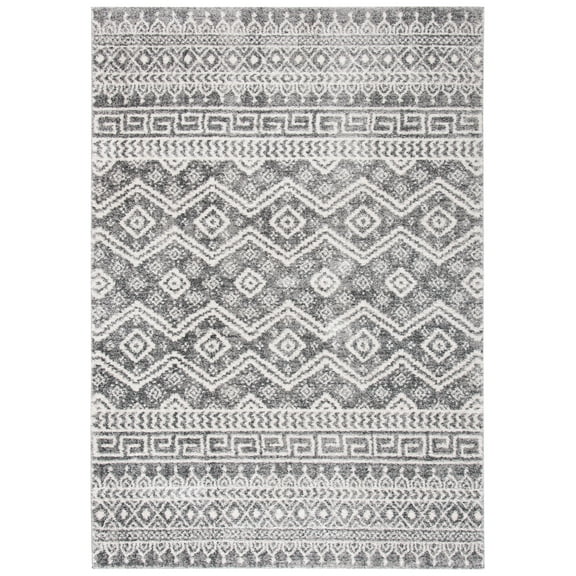 SAFAVIEH Tunisia Derren Geometric Area Rug, Black/Ivory, 4' x 6'