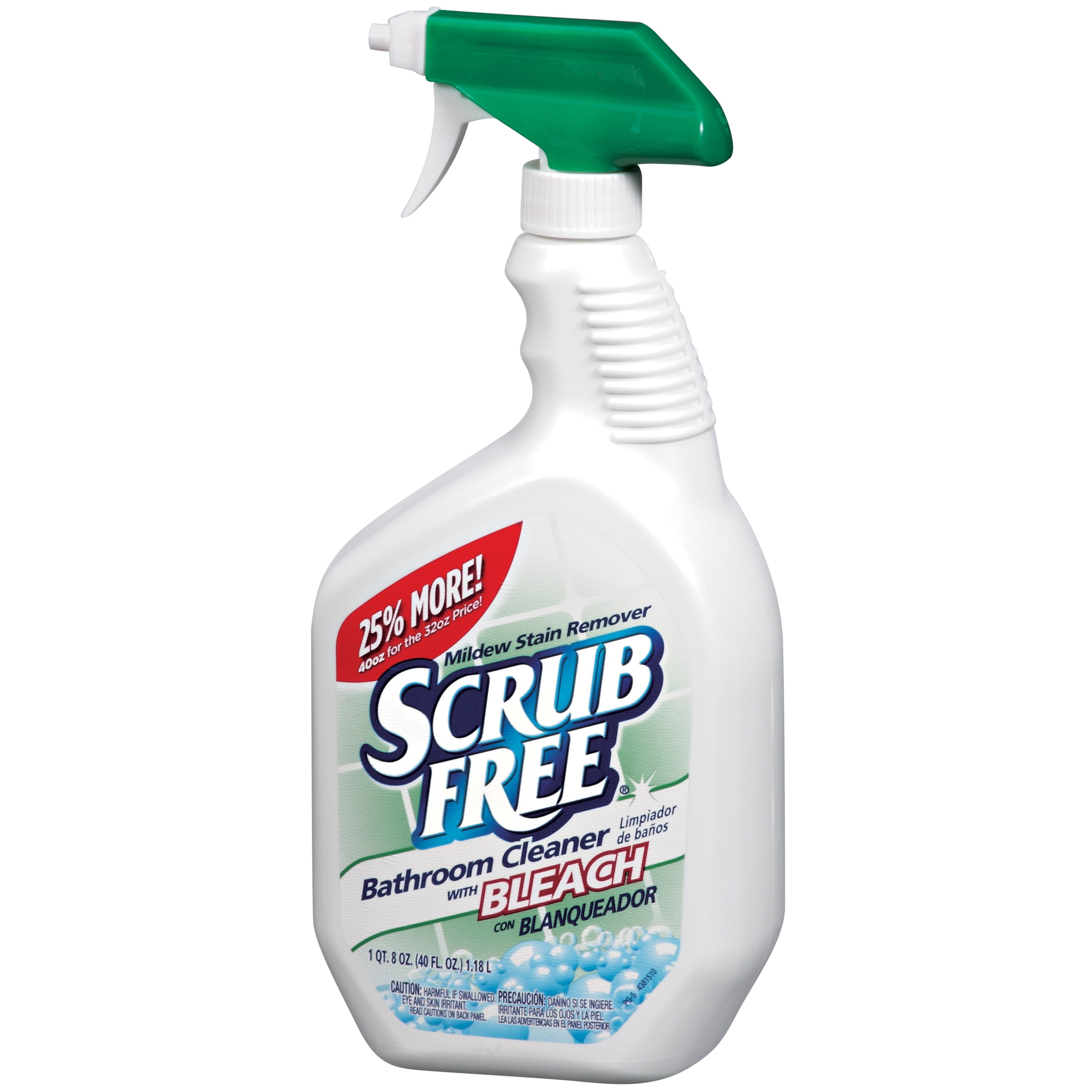 Scrub Free With Bleach Bathroom Cleaner 40 Fl Oz Trigger Spray Walmart Com Walmart Com