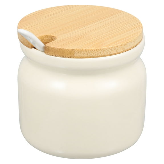 Soimiss Farmhouse Condiment Jars Ceramic White 1 Set for Banquet