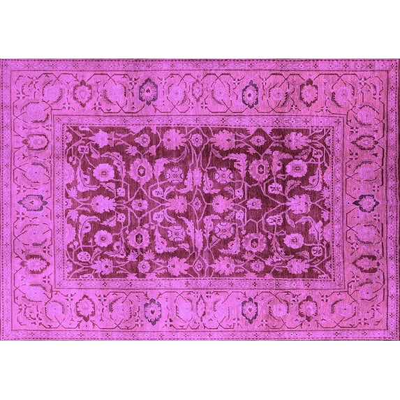 Ahgly Company Indoor Rectangle Oriental Purple Industrial Area Rugs, 8' x 12'