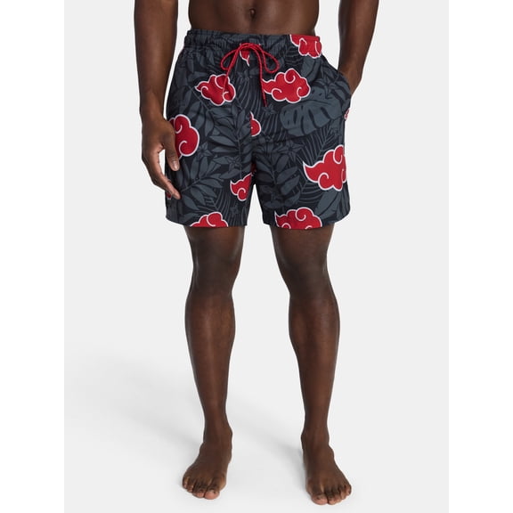 Naruto Men's and Big Men's Print Board Shorts, Sizes S-3XL