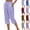 #02 Light Purple, variant on Cotton Linen Capri Pants for Women Elastic Waist Drawstring Buttoned Split Hem Cropped Trousers Loose Fit Casual Pants , #02 Royal Blue, S