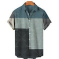 thumbnail image 3 of New Summer Men's Casual Striped Shirts Short Sleeve Tops Lapel Harajuku Retro Oversized Simple Style Vintage Clothing, 3 of 6