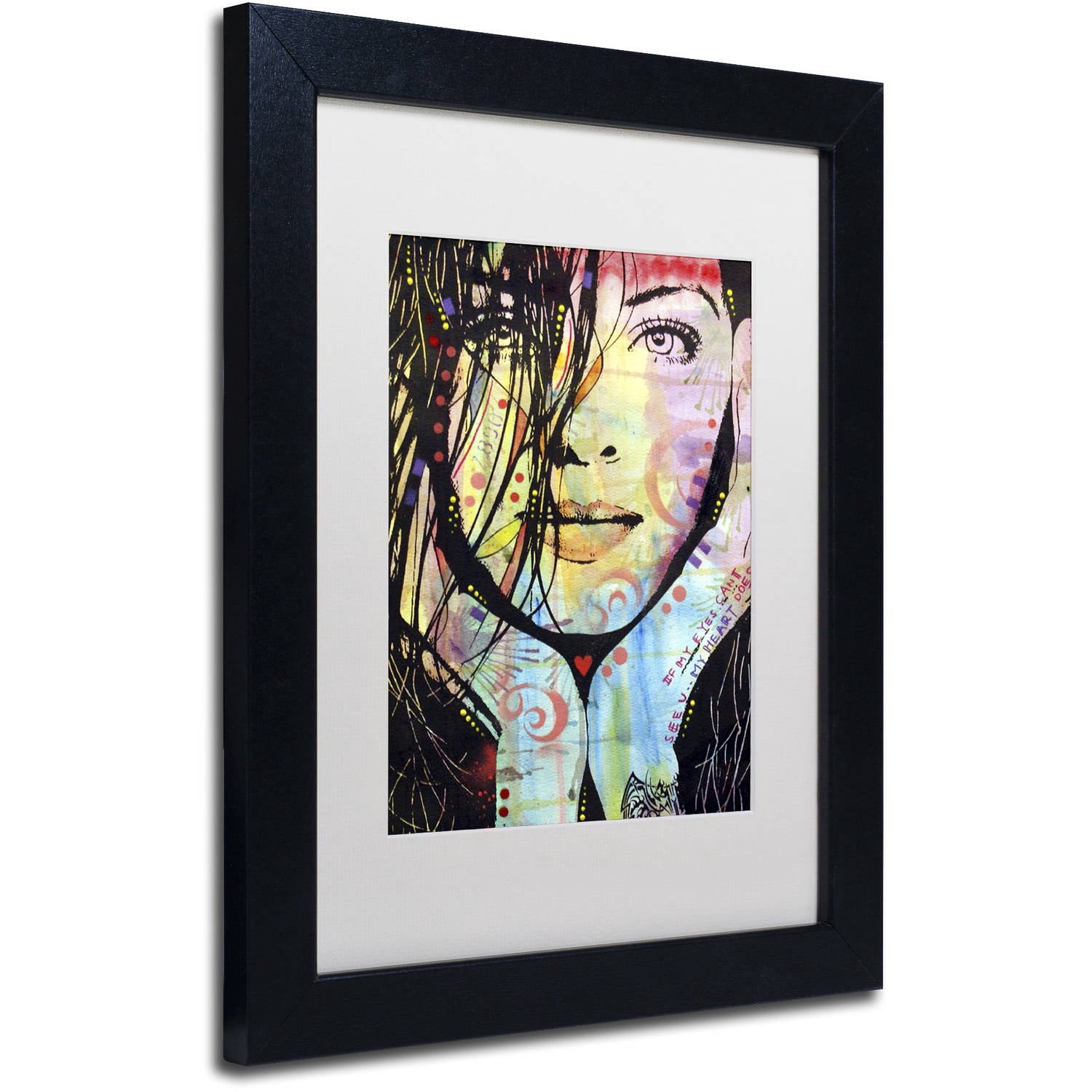 Trademark Fine Art "My Eyes Cant See U" Canvas Art by Dean Russo, White Matte, Black Frame