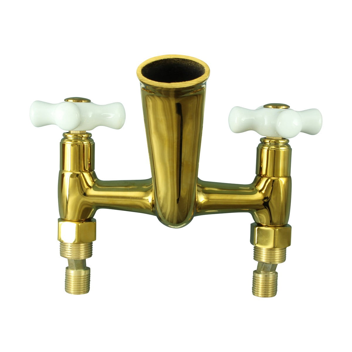 Part PVD Brass Cross Handle Porcelain Tub Faucet Bathroom Tap bathtub| Renovators Supply
