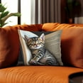 thumbnail image 6 of Ohmyroo Whimsical Cat Print Throw Pillow Covers, 18-Inch Square Soft Pillowcases with Hidden Zipper, Playful Home Decor for Living Room and Bedroom, 6 of 9