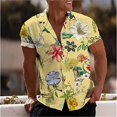 thumbnail image 3 of Camisas florales tropicales para hombres, ropa con impresión 3D, camisa hawaiana de vacaciones, camisetas de manga corta Y2K, ropa vintage, blusa con solapa, 3 of 5