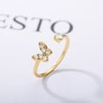 thumbnail image 4 of Womens Adjustable Butterfly Ring Open Copper Ring in Gold Tone or Silver Tone Electroplated Popular Butterfly Element Perfect Gift for Her, 4 of 7