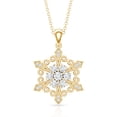 thumbnail image 3 of Rosec Jewels Lab Created Diamond Snowflake Pendant with Chain (Ef-Vs Quality) - Winter Necklace for Christmas - Ready to Gift for Women, 18K Yellow Gold, 3 of 7