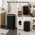 thumbnail image 5 of FOUKUS 100L Large Laundry Hamper with Lid: Laundry Basket with Bamboo Handles for Clothes and Toys, Freestanding Collapsible Laundry Basket for Bedroom and Bathroom - Black, 5 of 6