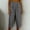 Gray plus size capri pants a1, variant on Cagogo Women's Plus Size Capri Pants Cotton Linen Casual Loose Elastic Waist Pants with Pockets Summer Vacation Beach Flowy Trousers Work Lounge Clothes, Army Green S