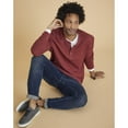 thumbnail image 2 of Hanes Hommes Beefy-T Manches Longues Henley, 2TG, Truffe Foncée, 2 of 5