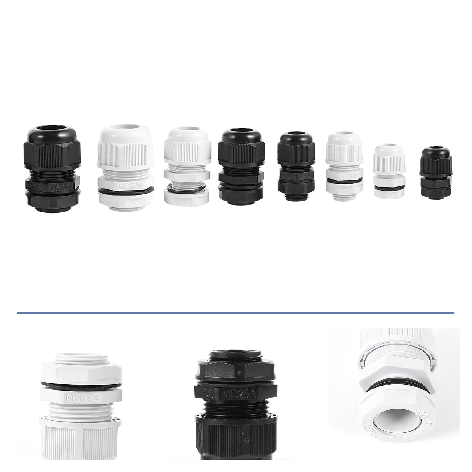 KHBUAB 40pcs Cable Entry G Waterproof Connector Plastic for Outdoor Use