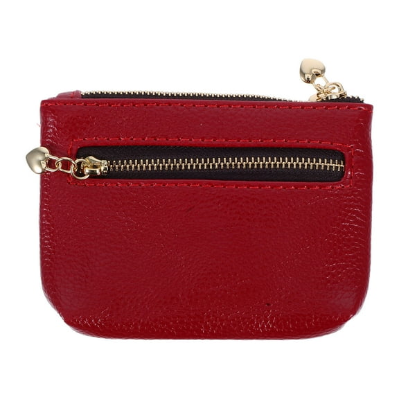 STRANDCHIC 1Set Zipper Closure Change Purse for Women Red Fake Wallet for Everyday Travel