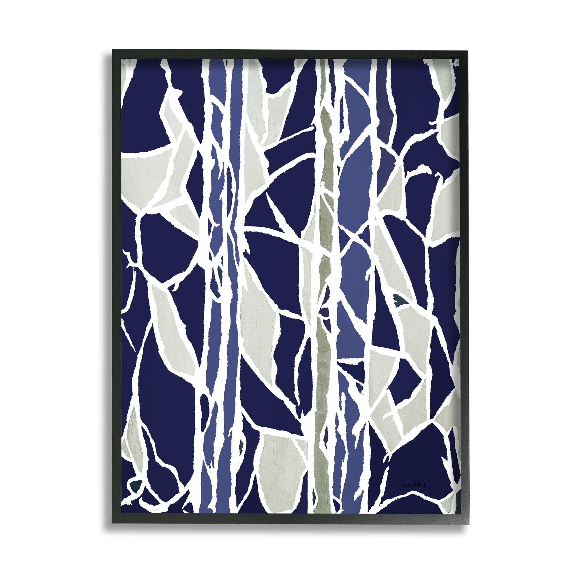 Stupell Industries Indigo Stones Abstract Mosaic Glass Modern Interpretation,16 x 20, Design by Lori Dubois