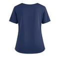 thumbnail image 5 of Women's Scrub Tops - Oversized Fit with Mandarin Collar, Breathable & Durable for Long Nursing Shifts | Scrub Tops Women, Scrub Tops Dark Blue 2XL, 5 of 6