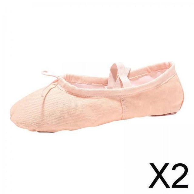 Paquete de 2-6 zapatos de baile de ballet, zapatos de punta, zapatillas de baile planas, suela dividida, tono de piel 2 piezas