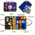 thumbnail image 2 of Juguete sensorial interactivo, tablero textil para actividades, Montessori, libro tipo bolsa, para viajar, azul, 2 of 6