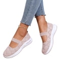 thumbnail image 2 of UDAUDU Orthopedic Dress Shoes for Women Arch Support Non Slip Slip on Sneakers Breathable Mesh Stretch Work Shoes Soft Orthopedic Shoes Pink 6.5 Wide, 2 of 7