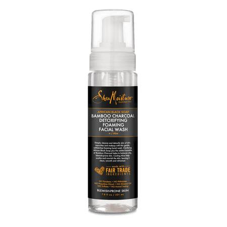 - African Black Soap Bamboo Charcoal Detoxifying Foaming Facial Wash - Detoxifies Skin - Sulfate-Free with Natural and Organic Ingredients - Cleanses and Clarifies Complexion (7.8 oz)
