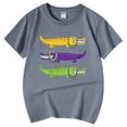 thumbnail image 5 of Girls Shirts Summer Casual Alligators Print Round Neck Short Sleeve Tees Girls Tops Grey 6-7 Years, 5 of 5
