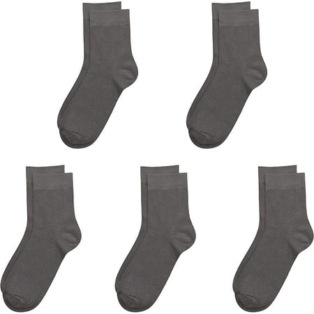 

SERISIMPLE Kids Bamboo Thin Quarter Ankle Boys and Girls Socks Stretch Cuffs 5 Pairs (Dark Grey Medium)