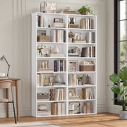 Homfa 82 Tall Bookcases, Freestanding Display Storage Shelves, 7-Tier Open Bookshelf for Home Office Living Room Bedroom, White