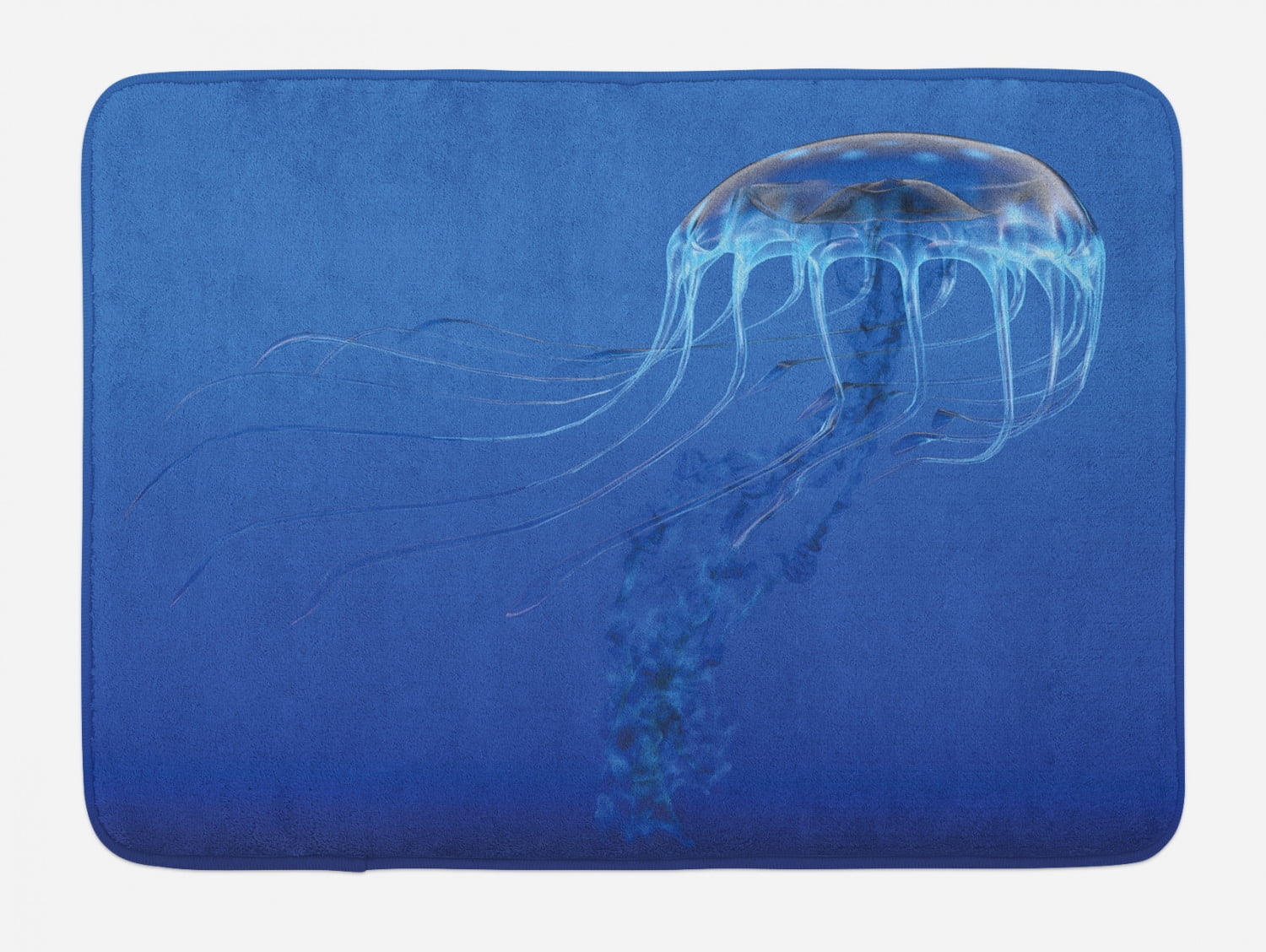 Jellyfish Bath Mat, Blue Spotted Jelly Fish Aquarium Life Marine