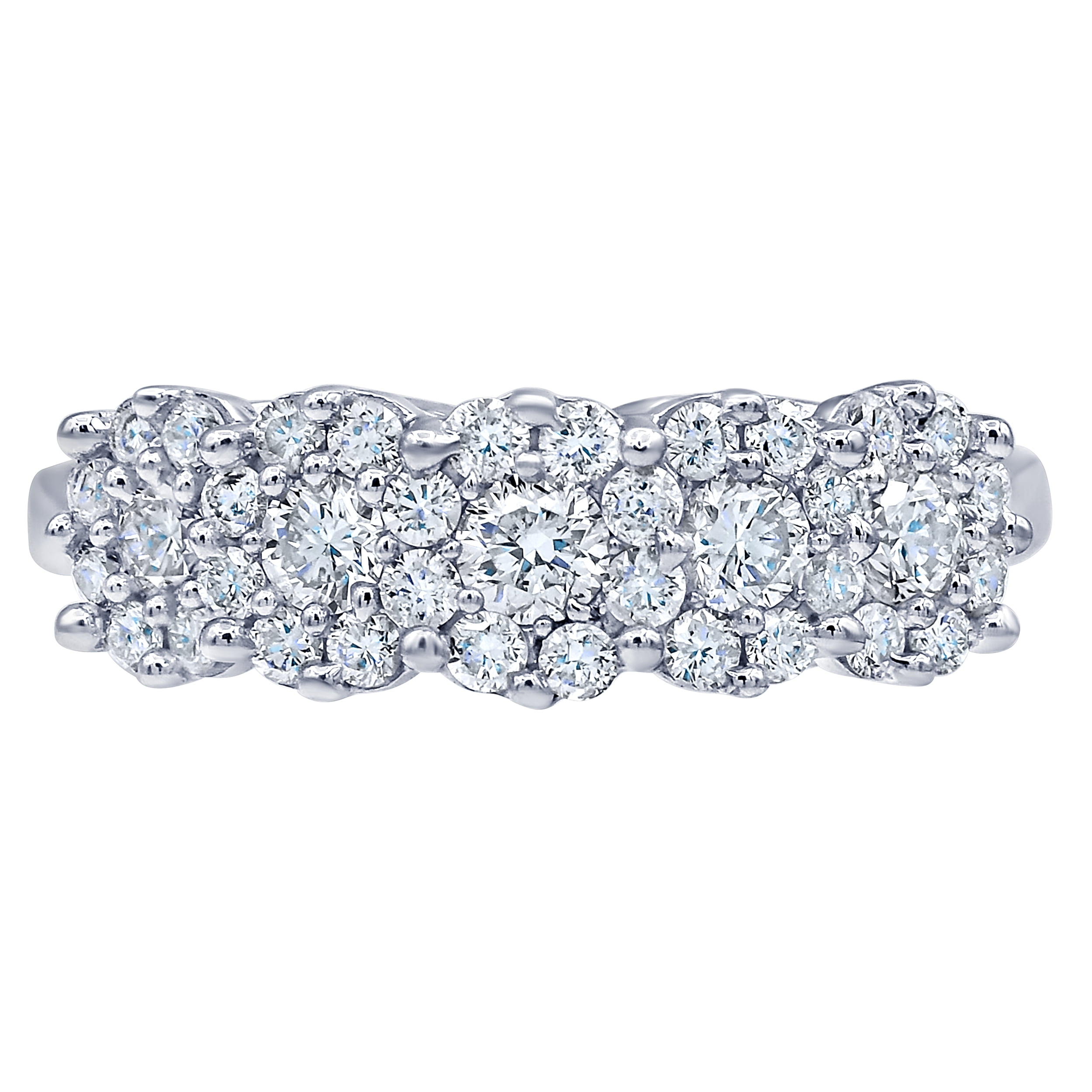 Arista 1 1/3 Carat T.W Lab Grown Diamond Cluster Engagement Ring in Sterling Silver (I, SI)