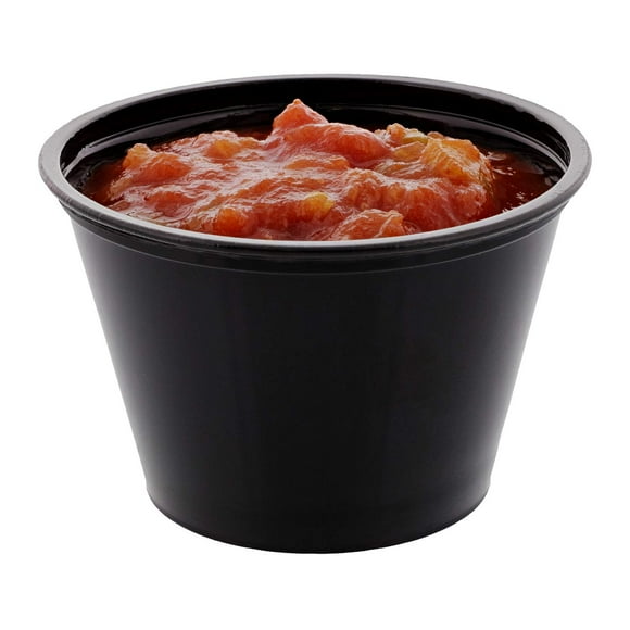 AmerCare Gobelet Portion Poly Noir, 4 oz, Boîte de 2500