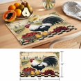 thumbnail image 6 of Vintage Rooster Placemats Set of 4, Country Black White Chicken Tomato Grape Pear Farm Non-Slip Place Mats Washable Table Mats for Kitchen Dining Table Decorations Indoor/Outdoor, 6 of 9