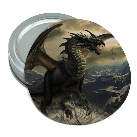 Rogue Dragon Winter Mountain Top Round Rubber Non-Slip Jar Gripper Lid Opener