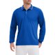 thumbnail image 5 of Camisa polo de golf de negocios de manga larga de ajuste regular para hombres en color sólido S azul real, 5 of 6